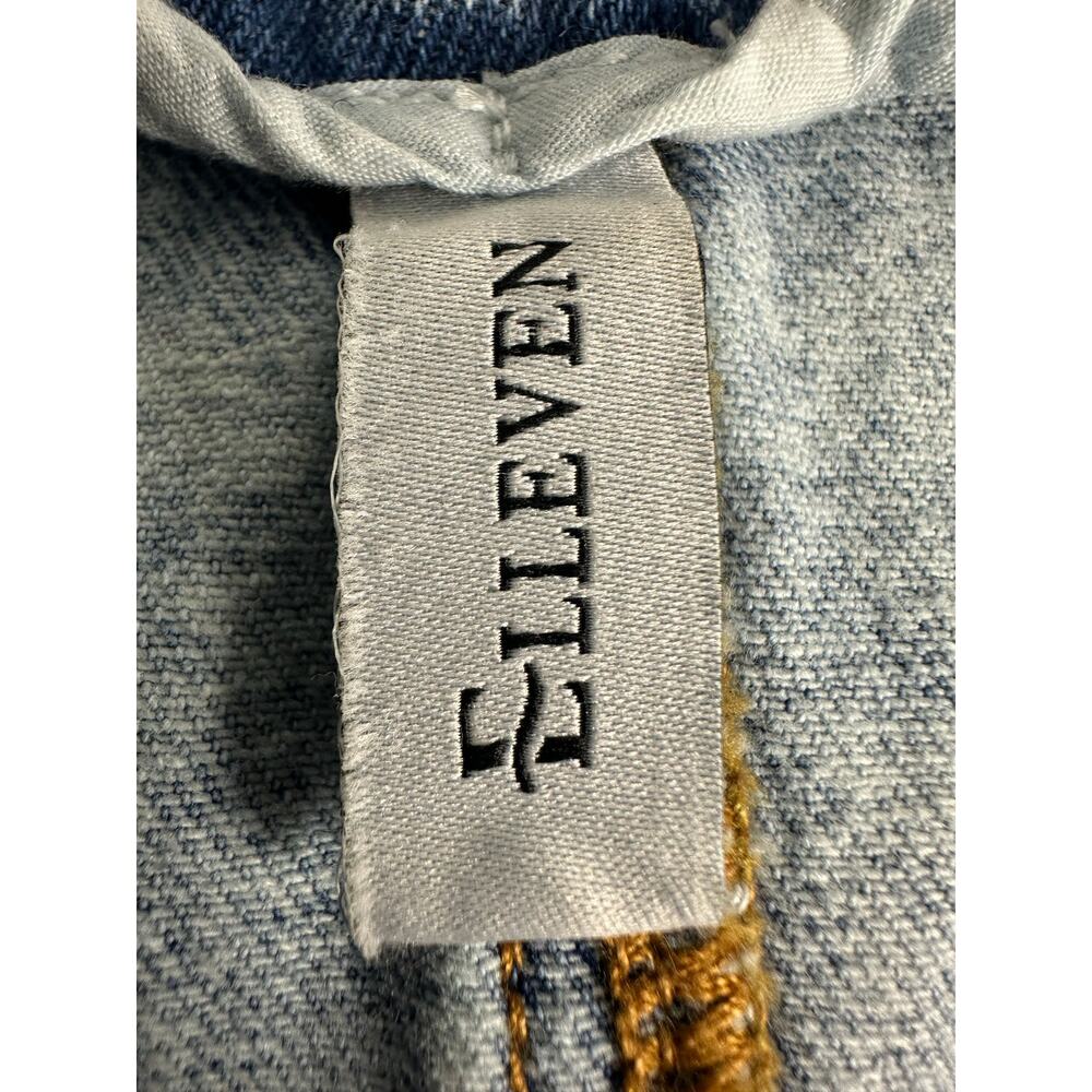 Sleeveless Light Wash Denim Vest - Crop Button Front - Picture 5 of 7